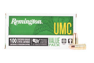 Remington UMC 9mm FMJ ammo comes in a box of 100 rounds